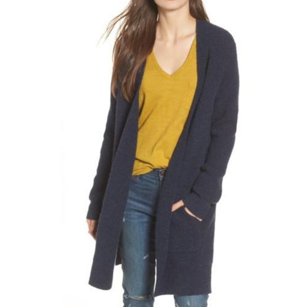 Madewell Waffle Stitch Navy Blue Cardigan Size Xs